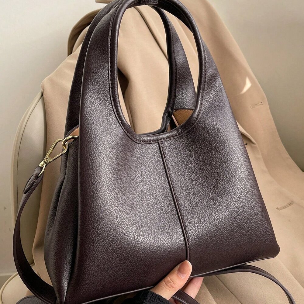 Coffee Brown Fashionable Women's Bucket Tote
